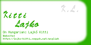 kitti lajko business card